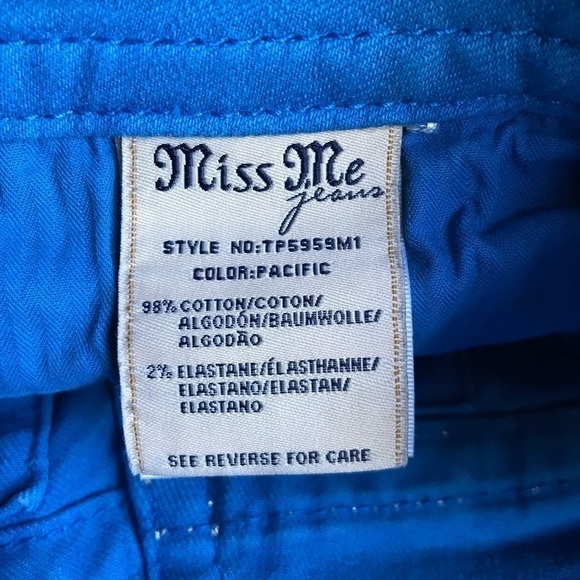 Miss Me Bermuda Pacific Blue Embellished Shorts - Picture 6 of 12